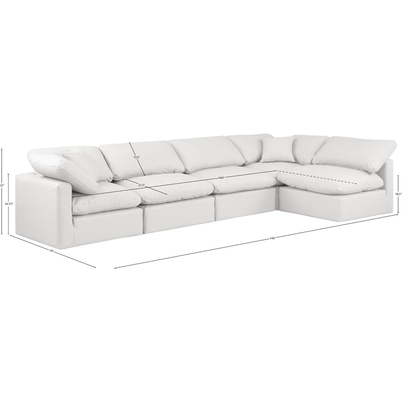 Meridian Indulge Cream Vegan Leather Modular Sectional IMAGE 9