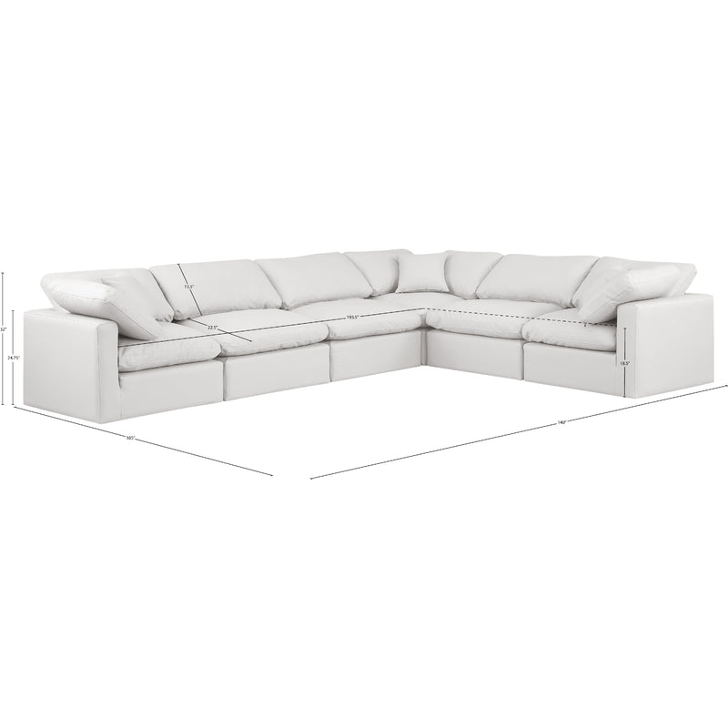Meridian Indulge Cream Vegan Leather Modular Sectional IMAGE 10