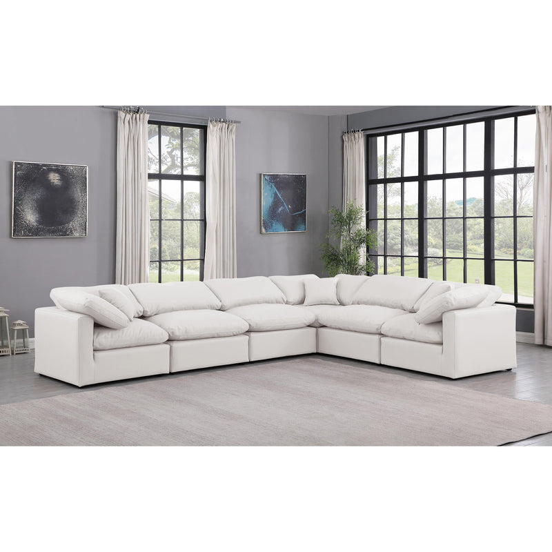 Meridian Indulge Cream Vegan Leather Modular Sectional IMAGE 2
