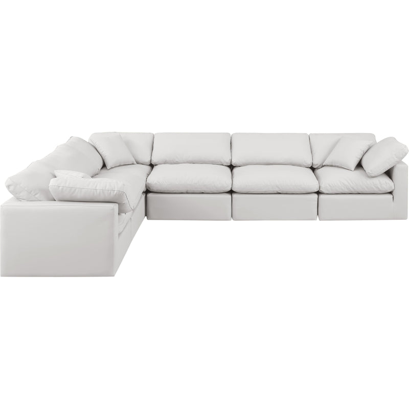 Meridian Indulge Cream Vegan Leather Modular Sectional IMAGE 4