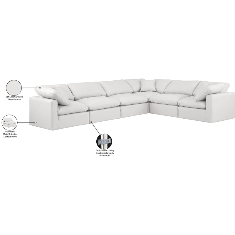 Meridian Indulge Cream Vegan Leather Modular Sectional IMAGE 9