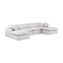 Meridian Indulge Cream Vegan Leather Modular Sectional IMAGE 1