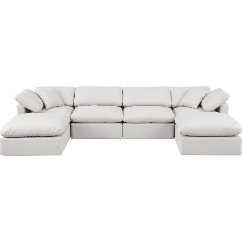 Meridian Indulge Cream Vegan Leather Modular Sectional IMAGE 4