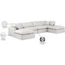 Meridian Indulge Cream Vegan Leather Modular Sectional IMAGE 7