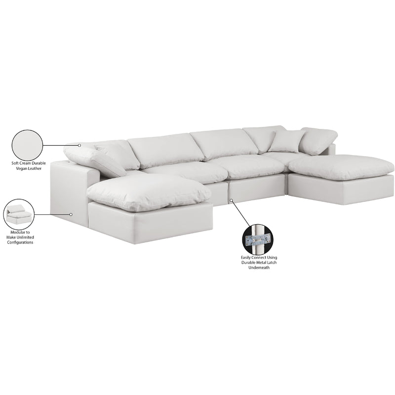 Meridian Indulge Cream Vegan Leather Modular Sectional IMAGE 7