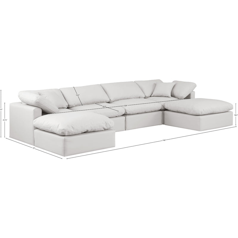 Meridian Indulge Cream Vegan Leather Modular Sectional IMAGE 8