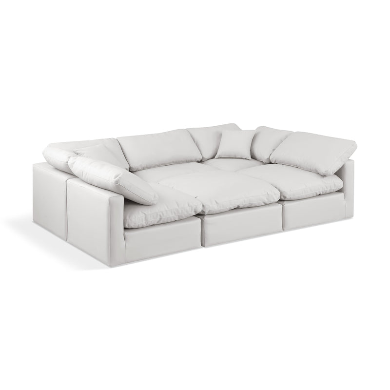 Meridian Indulge Cream Vegan Leather Modular Sectional IMAGE 1