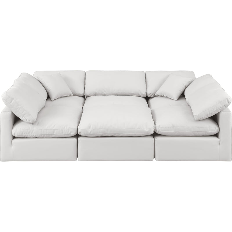 Meridian Indulge Cream Vegan Leather Modular Sectional IMAGE 4