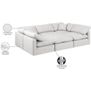 Meridian Indulge Cream Vegan Leather Modular Sectional IMAGE 8