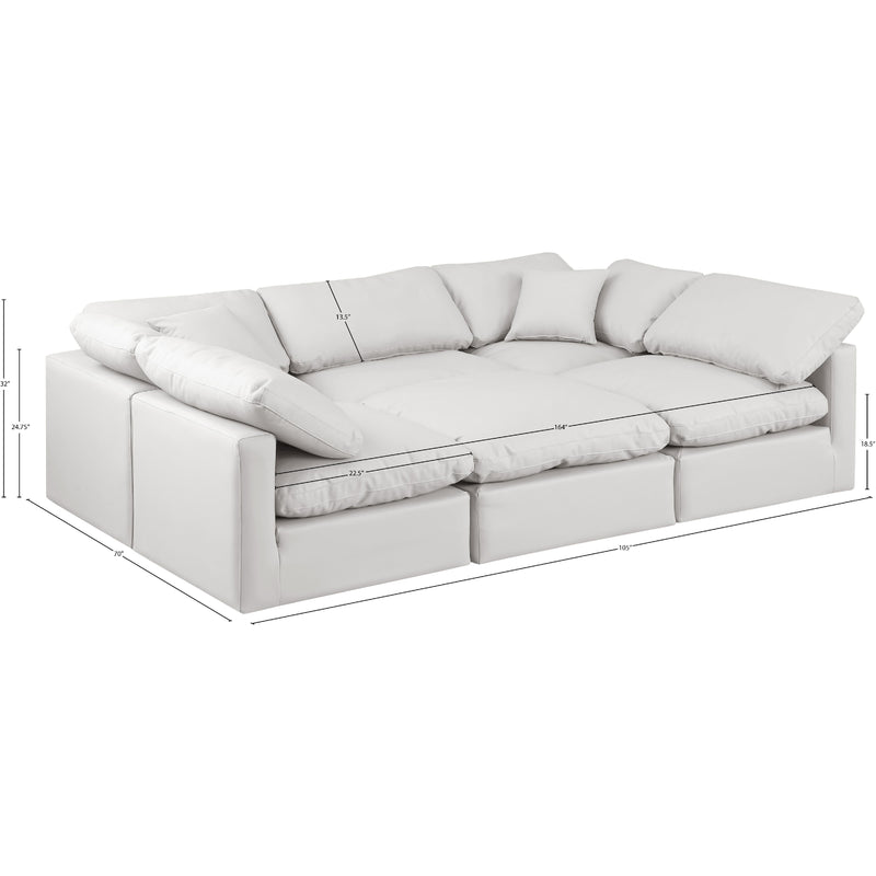 Meridian Indulge Cream Vegan Leather Modular Sectional IMAGE 9