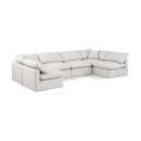 Meridian Indulge Cream Vegan Leather Modular Sectional IMAGE 1