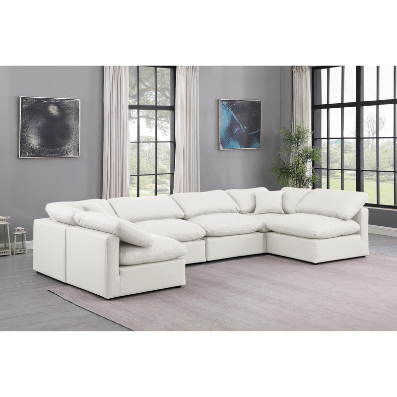Meridian Indulge Cream Vegan Leather Modular Sectional IMAGE 2