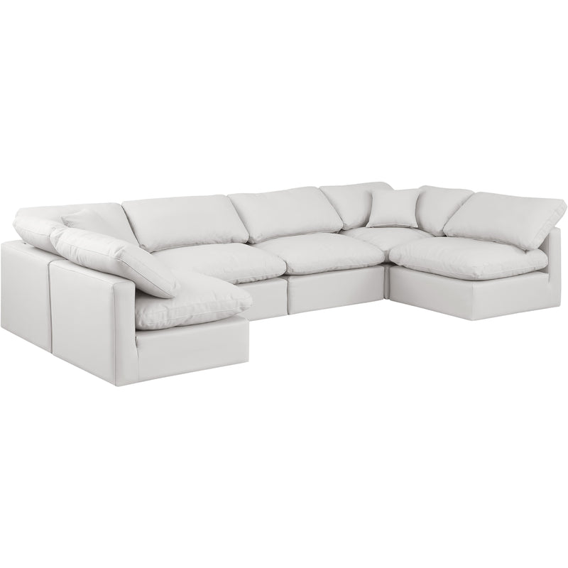 Meridian Indulge Cream Vegan Leather Modular Sectional IMAGE 4