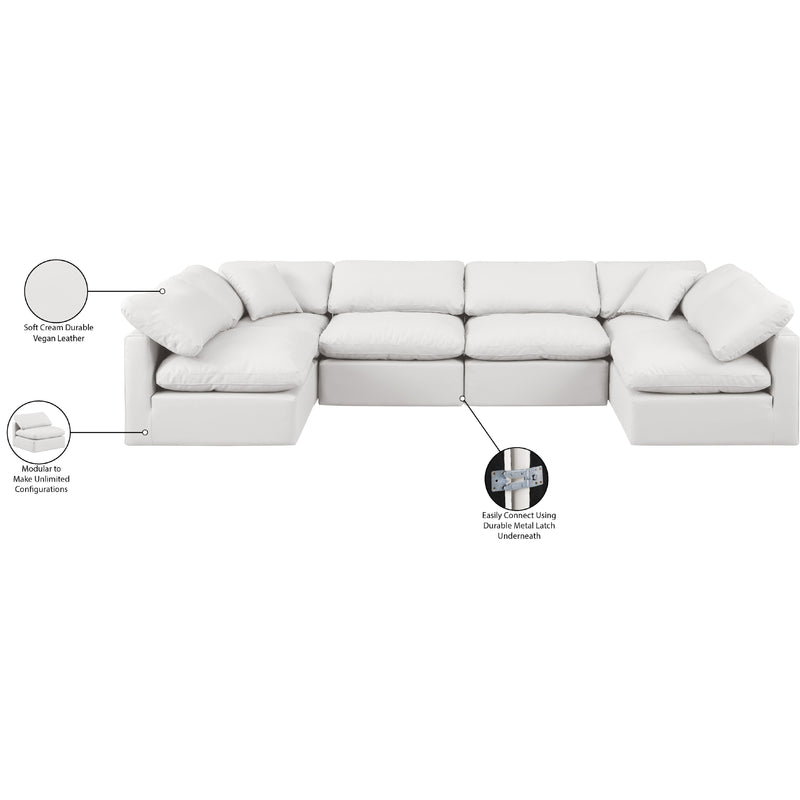 Meridian Indulge Cream Vegan Leather Modular Sectional IMAGE 8