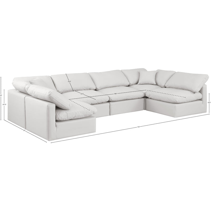 Meridian Indulge Cream Vegan Leather Modular Sectional IMAGE 9