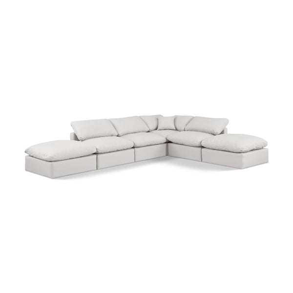 Meridian Indulge Cream Vegan Leather Modular Sectional IMAGE 1
