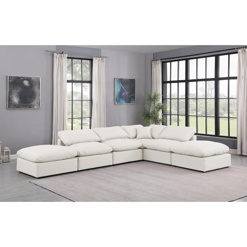 Meridian Indulge Cream Vegan Leather Modular Sectional IMAGE 2