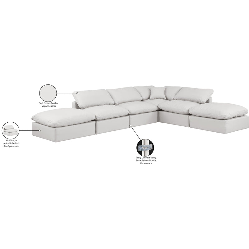 Meridian Indulge Cream Vegan Leather Modular Sectional IMAGE 8
