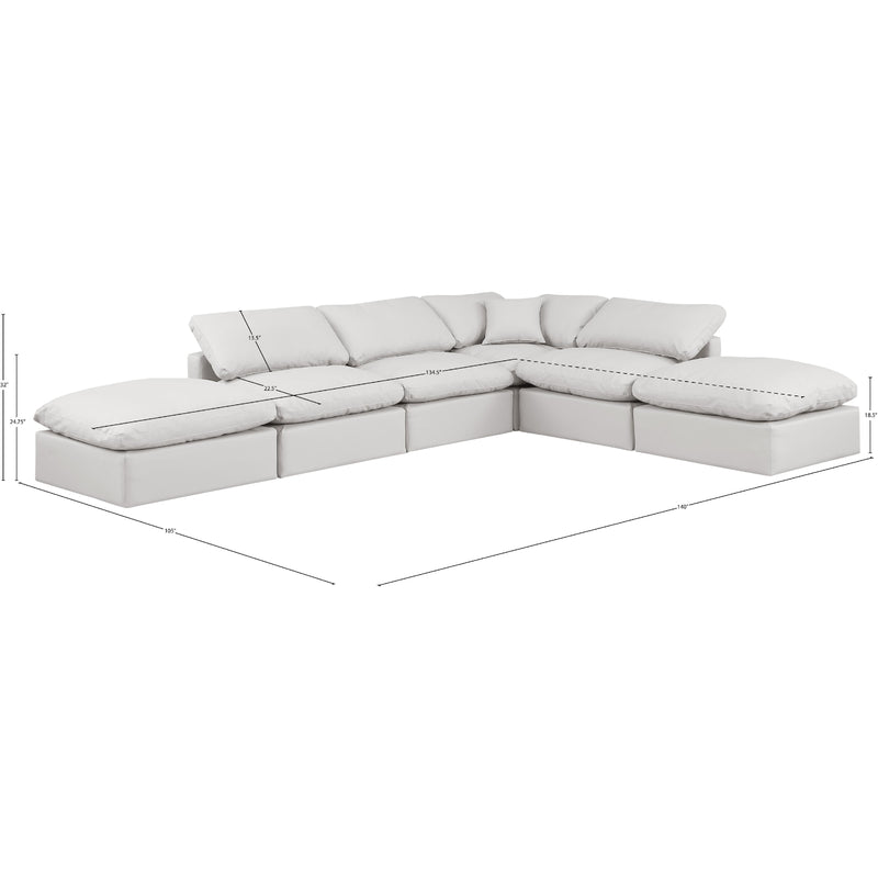 Meridian Indulge Cream Vegan Leather Modular Sectional IMAGE 9