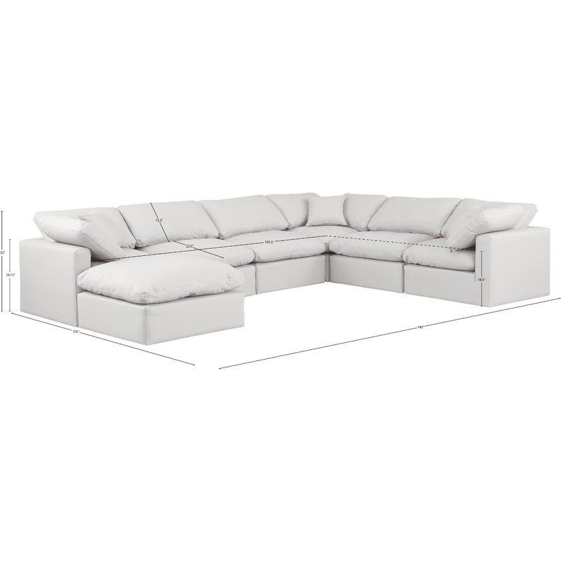Meridian Indulge Cream Vegan Leather Modular Sectional IMAGE 10