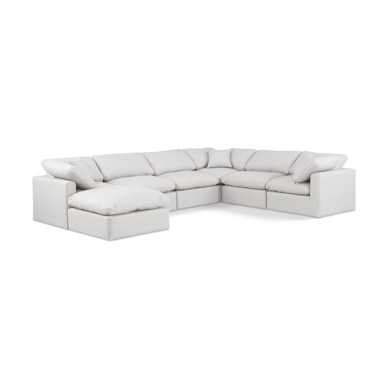 Meridian Indulge Cream Vegan Leather Modular Sectional IMAGE 1