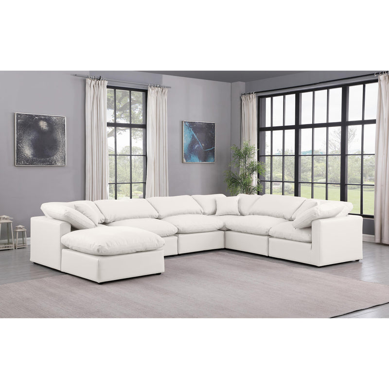 Meridian Indulge Cream Vegan Leather Modular Sectional IMAGE 2
