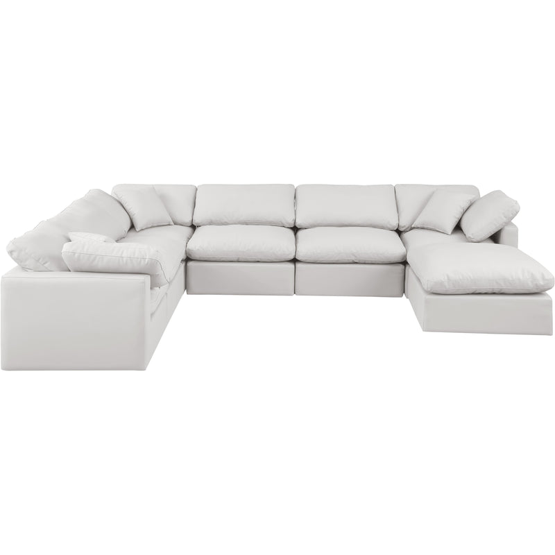 Meridian Indulge Cream Vegan Leather Modular Sectional IMAGE 4