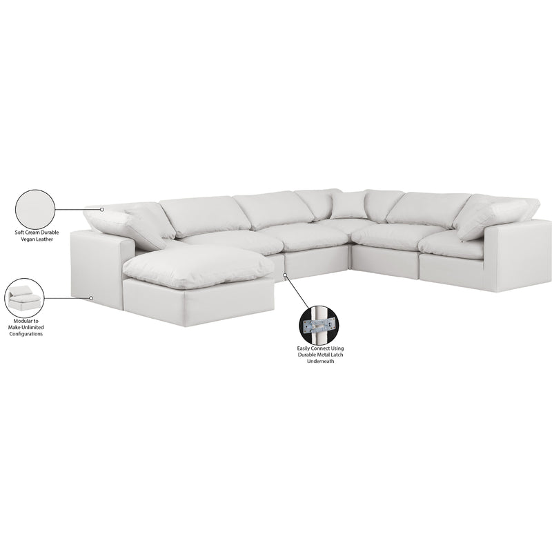 Meridian Indulge Cream Vegan Leather Modular Sectional IMAGE 9