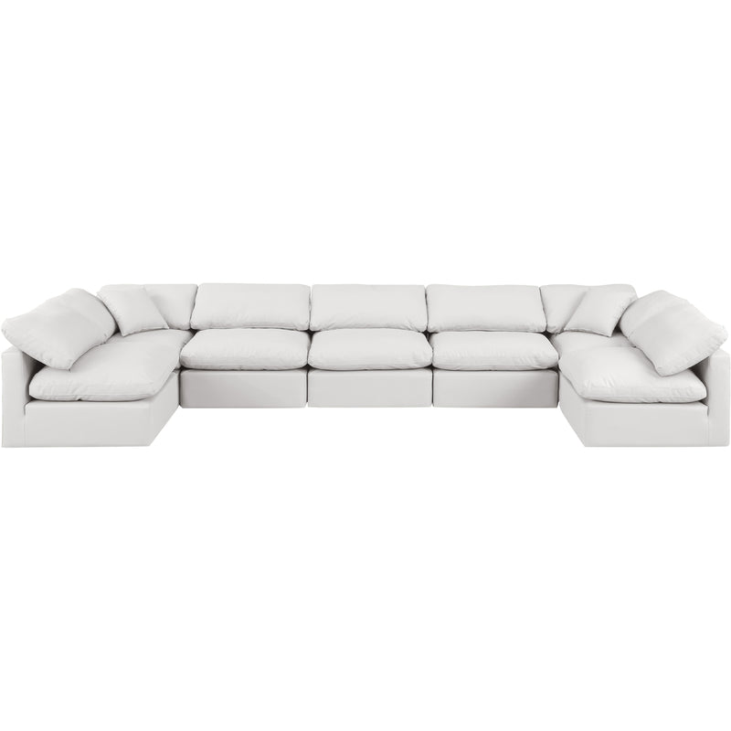 Meridian Indulge Cream Vegan Leather Modular Sectional IMAGE 4