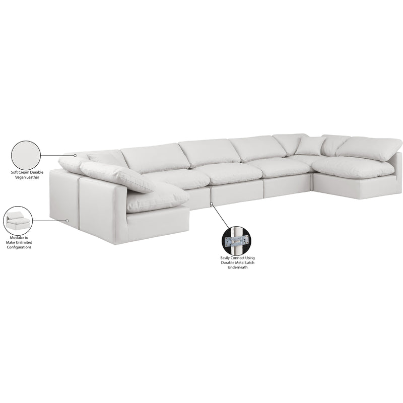 Meridian Indulge Cream Vegan Leather Modular Sectional IMAGE 8