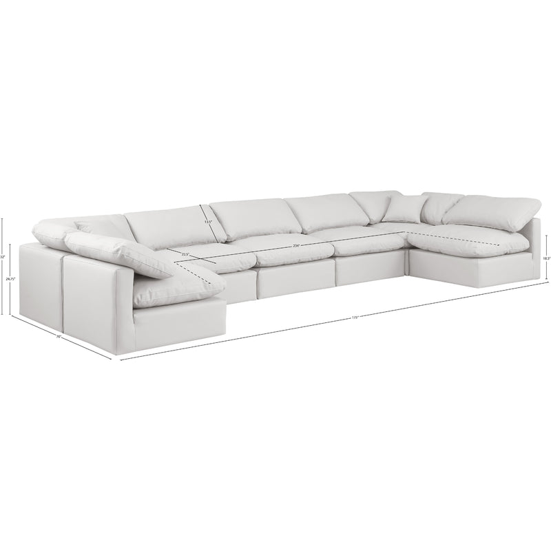 Meridian Indulge Cream Vegan Leather Modular Sectional IMAGE 9