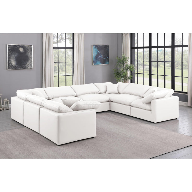 Meridian Indulge Cream Vegan Leather Modular Sectional IMAGE 2
