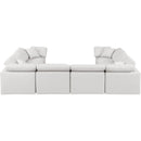 Meridian Indulge Cream Vegan Leather Modular Sectional IMAGE 3