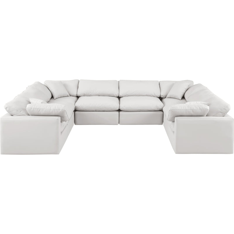 Meridian Indulge Cream Vegan Leather Modular Sectional IMAGE 4