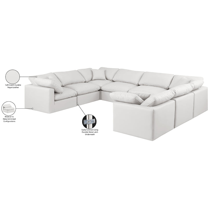 Meridian Indulge Cream Vegan Leather Modular Sectional IMAGE 9