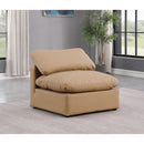 Meridian Indulge Tan Vegan Leather Armless Chair IMAGE 2