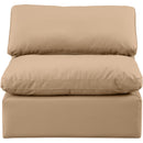 Meridian Indulge Tan Vegan Leather Armless Chair IMAGE 4