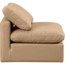 Meridian Indulge Tan Vegan Leather Armless Chair IMAGE 5