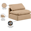 Meridian Indulge Tan Vegan Leather Armless Chair IMAGE 8