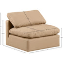 Meridian Indulge Tan Vegan Leather Armless Chair IMAGE 9