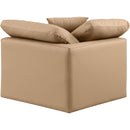 Meridian Indulge Tan Vegan Leather Corner Chair IMAGE 3