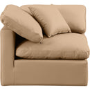 Meridian Indulge Tan Vegan Leather Corner Chair IMAGE 4