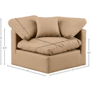 Meridian Indulge Tan Vegan Leather Corner Chair IMAGE 9