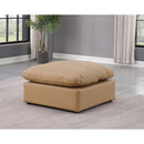 Meridian Indulge Tan Vegan Leather Ottoman IMAGE 2