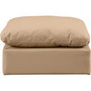 Meridian Indulge Tan Vegan Leather Ottoman IMAGE 3