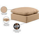 Meridian Indulge Tan Vegan Leather Ottoman IMAGE 4