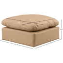 Meridian Indulge Tan Vegan Leather Ottoman IMAGE 5