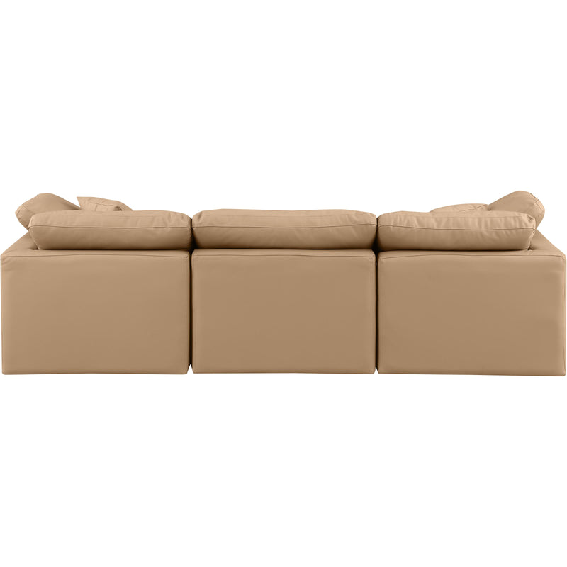 Meridian Indulge Tan Vegan Leather Modular Sofa IMAGE 3