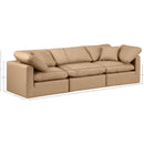 Meridian Indulge Tan Vegan Leather Modular Sofa IMAGE 9