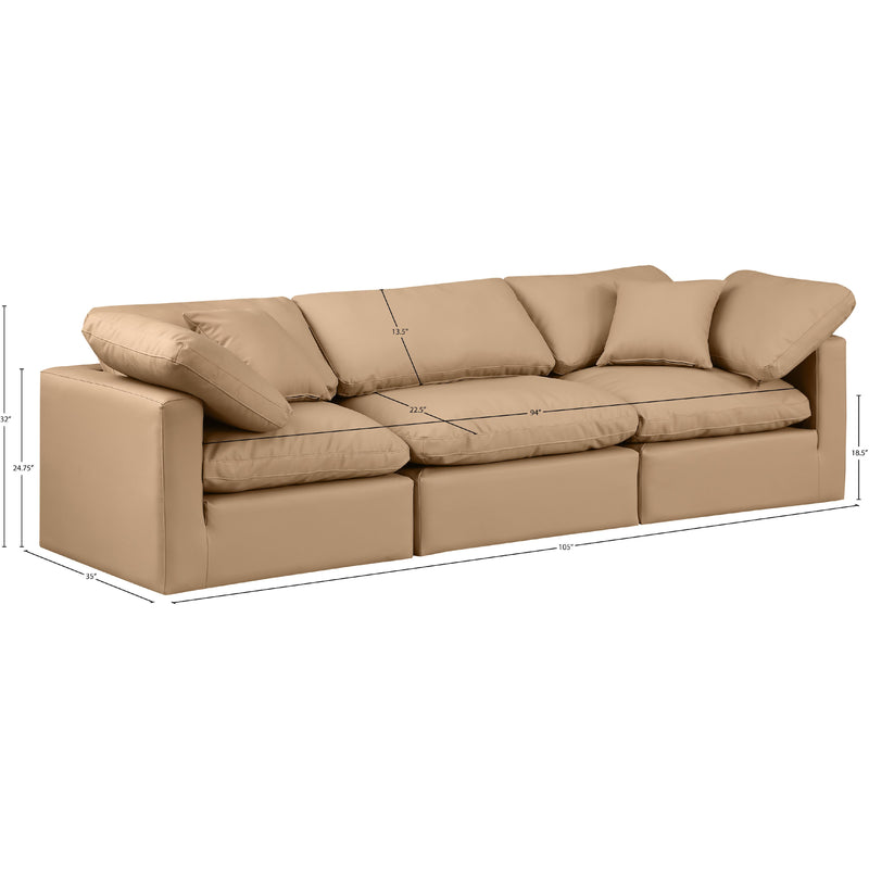 Meridian Indulge Tan Vegan Leather Modular Sofa IMAGE 9